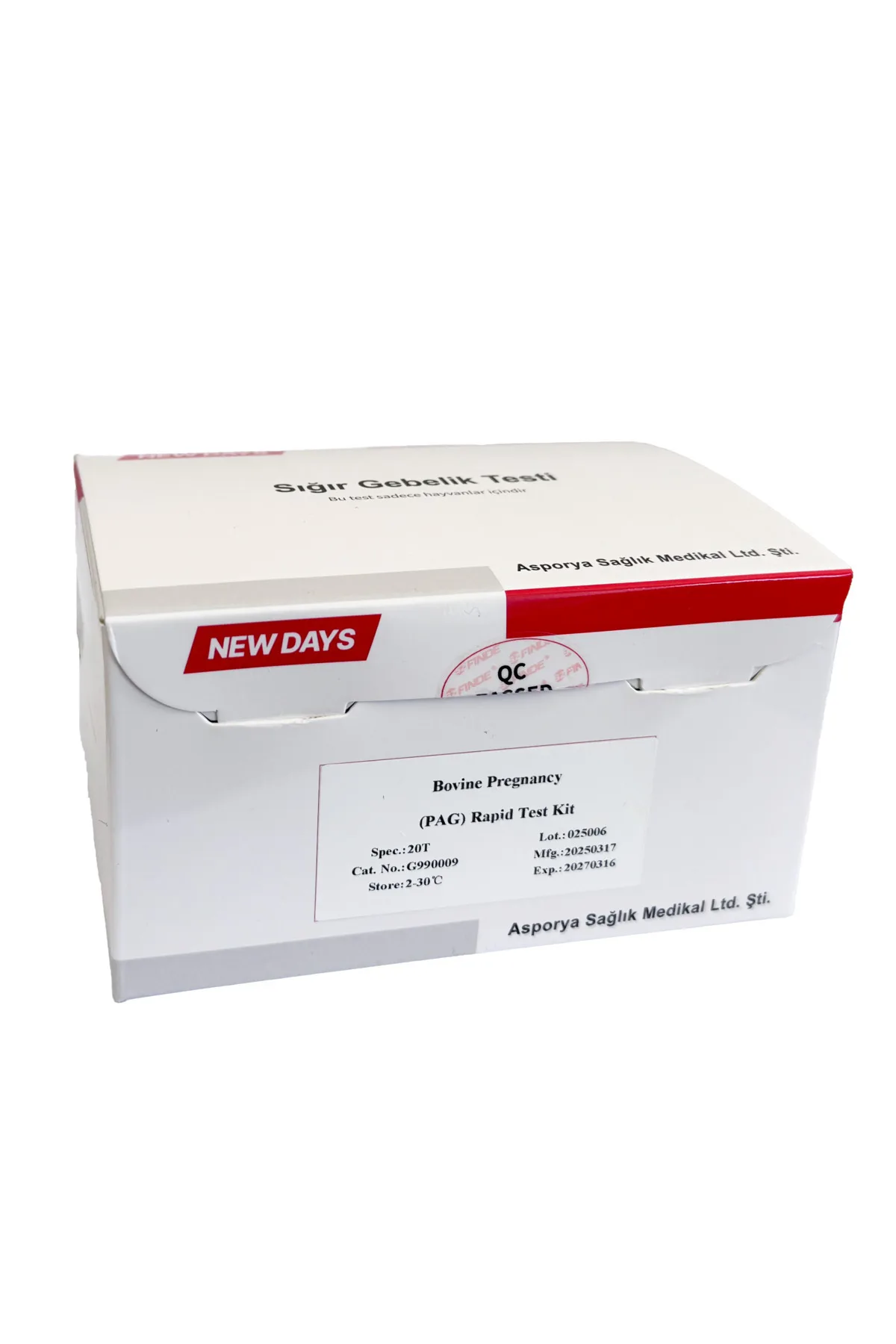 Sığır Gebelik Testi 20'li Paket